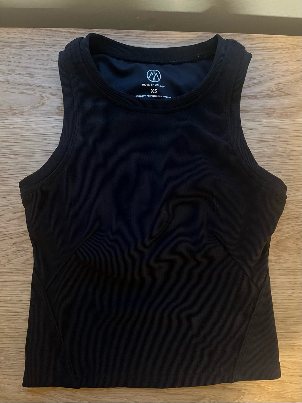 Move Theology Black Ribbed Athletic Tank Top